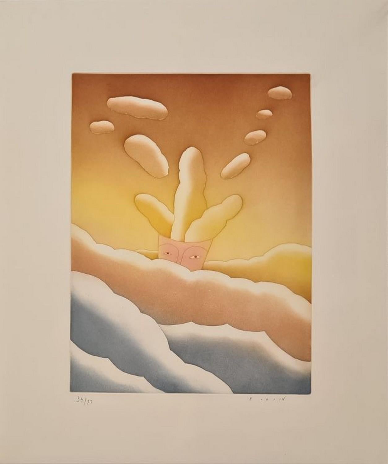 Le poids des pensées - Print de Jean Michel Folon
