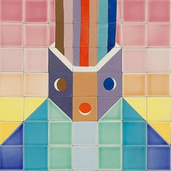 La Pensée Ceramic Sculpture, Abstract Geometric, Unique, 1981