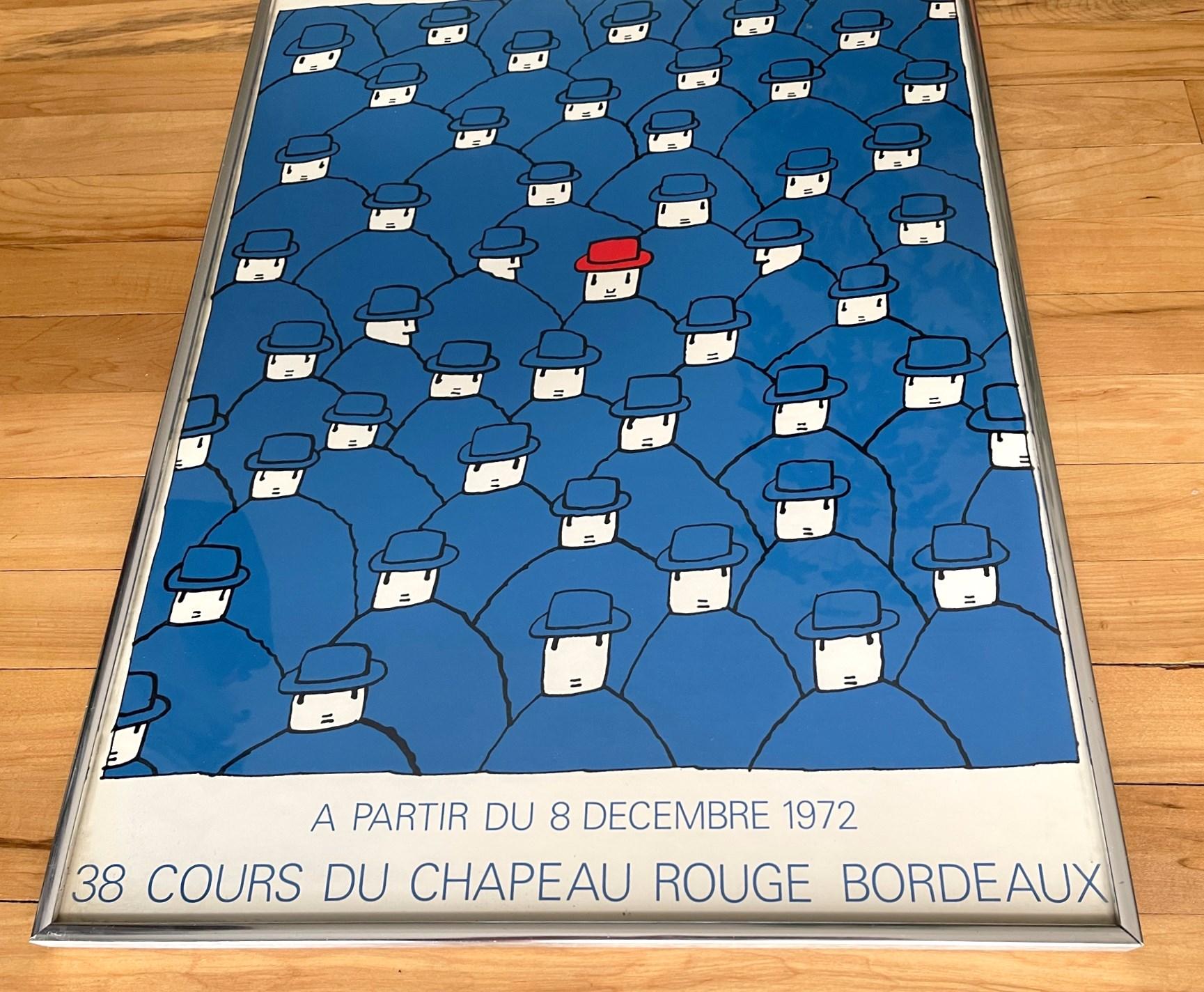Métal Jean-Michel Folon Artistics 38 Cours Du Chapeau Rouge Bordeaux 1974 en vente