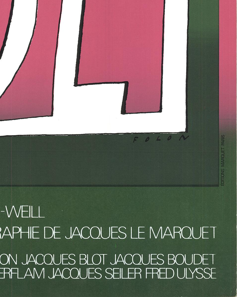 1974 Jean-Michel Folon 'POL' PÓSTER ORIGINAL en venta 1