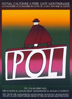 1974 Jean-Michel Folon 'POL' Surrealism Multicolor,Pink,Green,Orange Serigraph