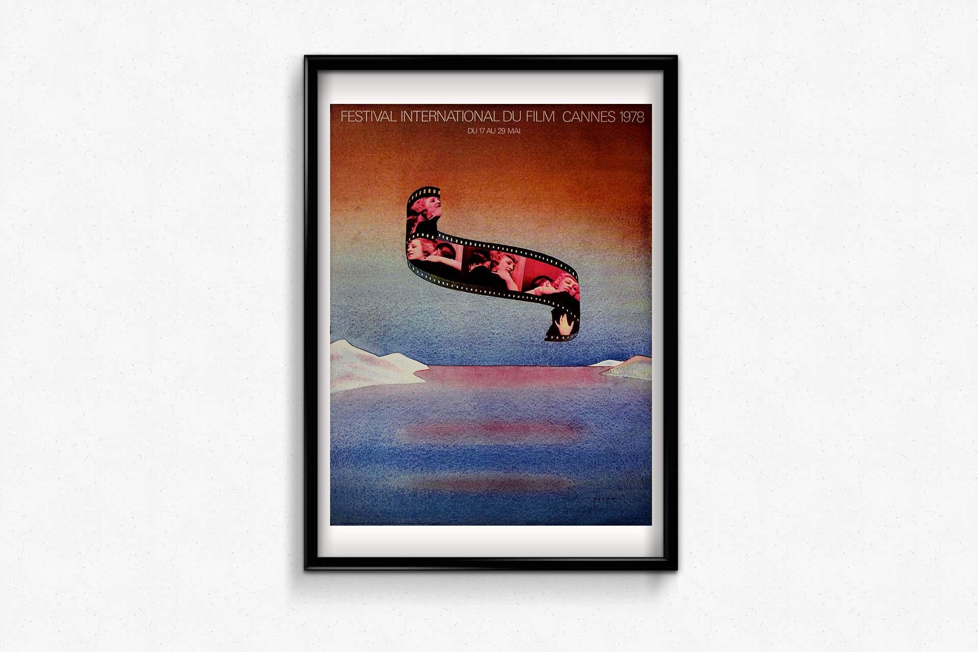 El cartel original de 1978 de Jean-Michel Folon para el Festival Internacional de Cine de Cannes capta la esencia del encanto cinematográfico y el espíritu vibrante de uno de los festivales de cine más prestigiosos del mundo.
La icónica obra de