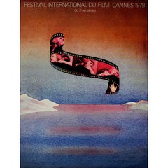 Vintage 1978 Original poster by Folon for the Festival International du film Cannes 