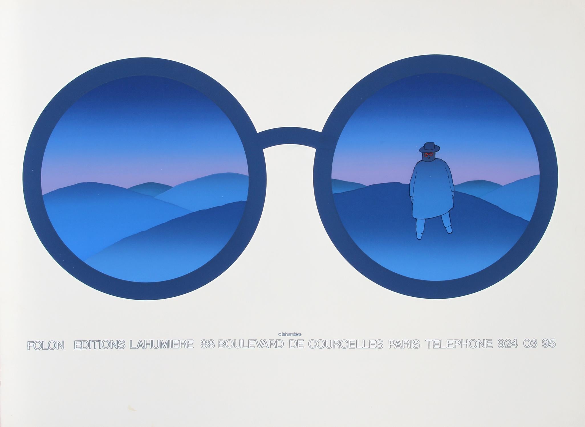 Editions Lahumiere (Occhiali da vista), serigrafia surrealista di Jean-Michel Folon