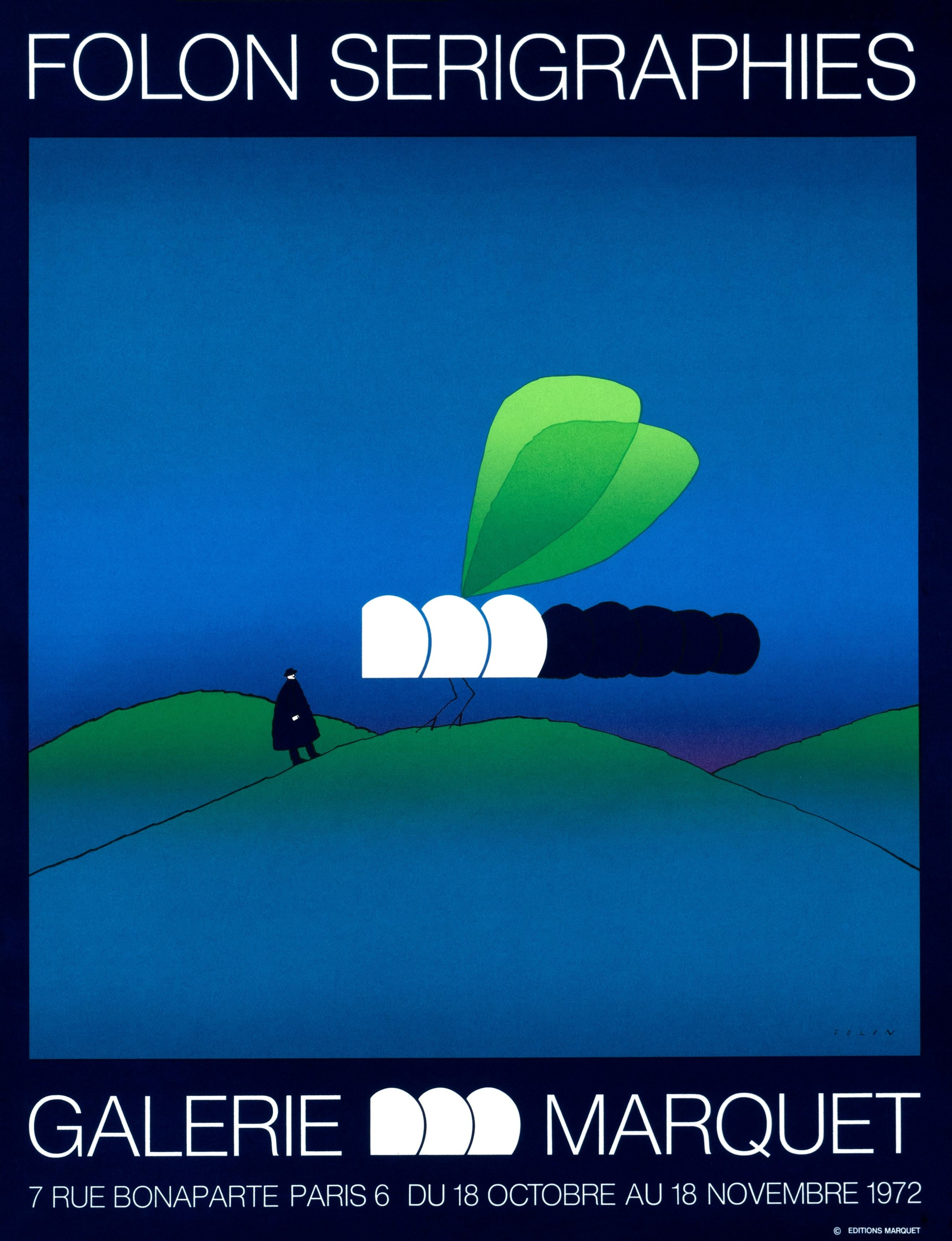 "Folon Serigraphies - Galerie Marquet" Original Vintage Exhibition Poster