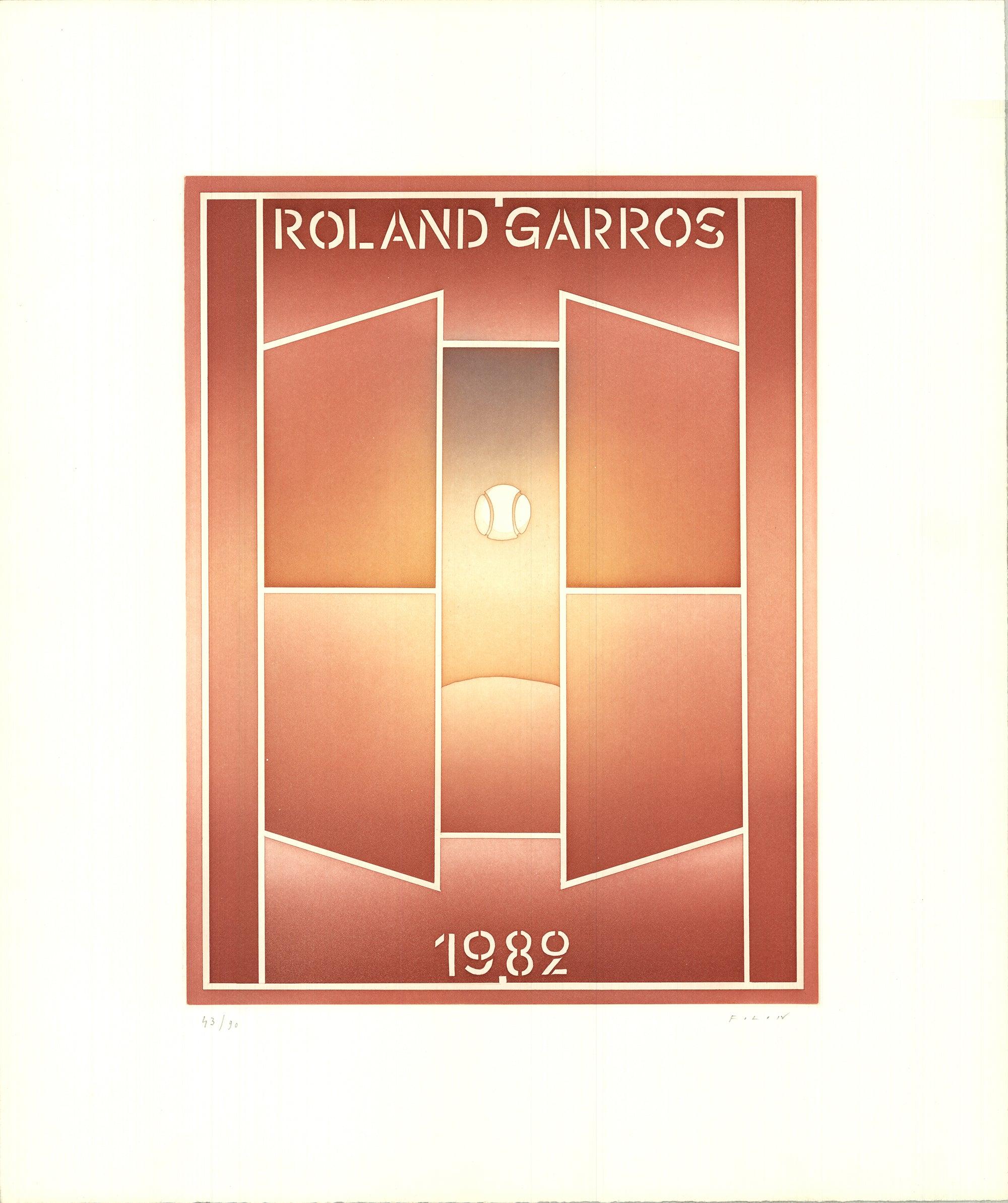 The 1982 Roland Garros print  by Jean-Michel Folon is a significant work by the Belgian artist, known for his evocative and poetic imagery. This particular edition is a signed etching, limited to 90 copies, making it a rare and valuable collector’s