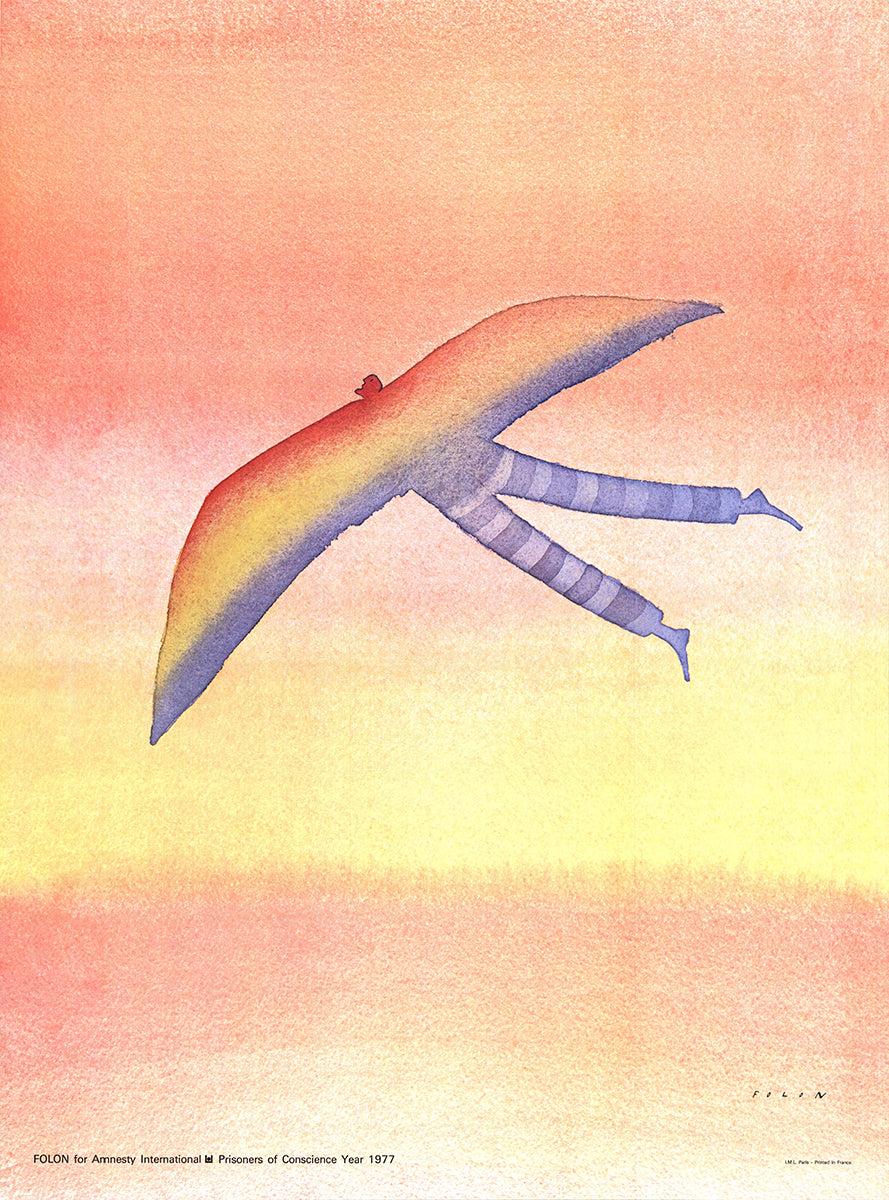 Jean-Michel Michele  Affiche Amnesty International, 1977 - Print de Jean-Michel Folon