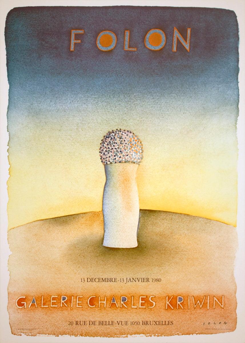 Jean-Michel Folon 'Galerie Charles Kriwin' 1979- Poster