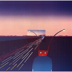 Jean-Michel Folon « I'm Writing From » Vintage Whimsical