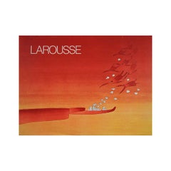 Original 1980 Jean-Michel Folon "Larousse" Advertising Poster