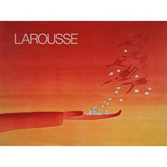 Original 1980 Jean-Michel Folon "Larousse" Advertising Poster