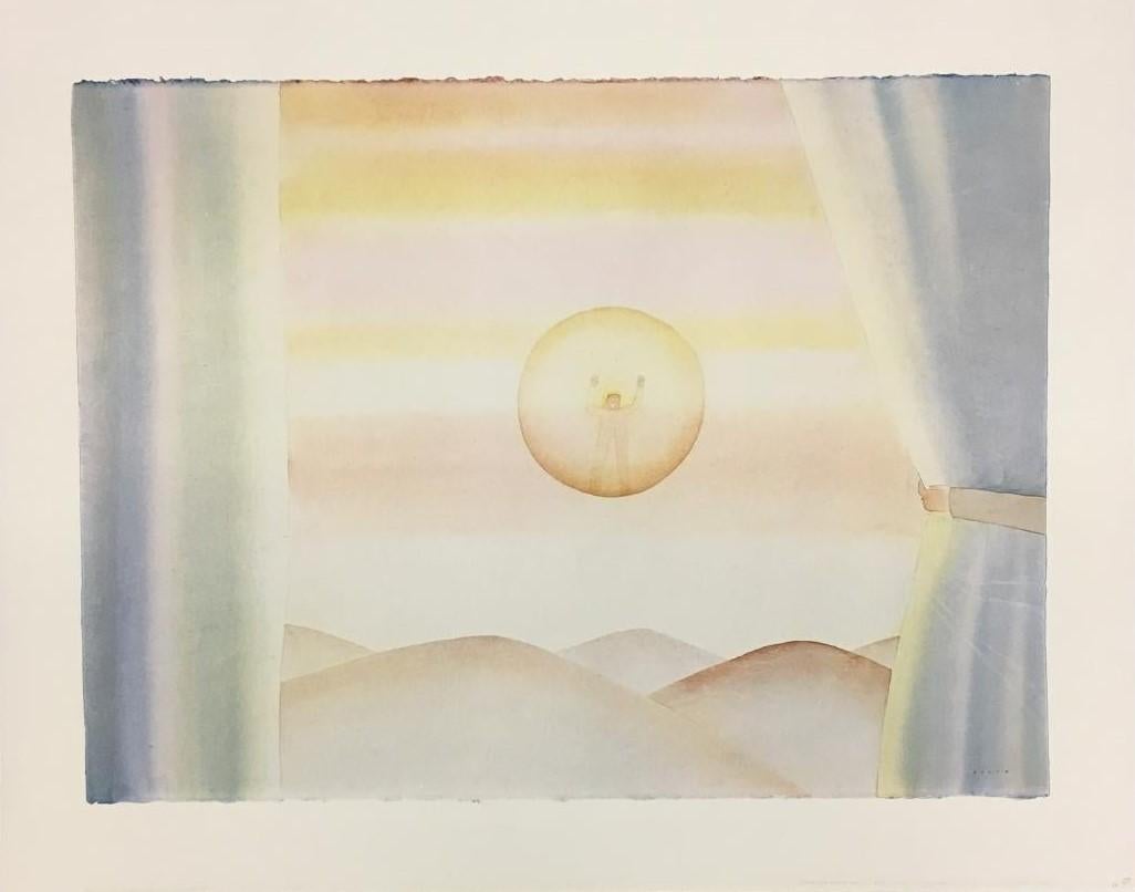 Jean-Michel Folon Abstract Print - "The Shriek" Printed in France by Nouvelles Images, 1975.