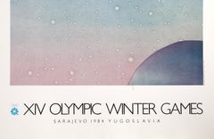 Modernes Poster der Olympischen Winterspiele XIV. von Jean-Michel Folon