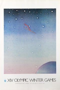 XIV Olympic Winter Games, Modern Poster by Jean-Michel Folon