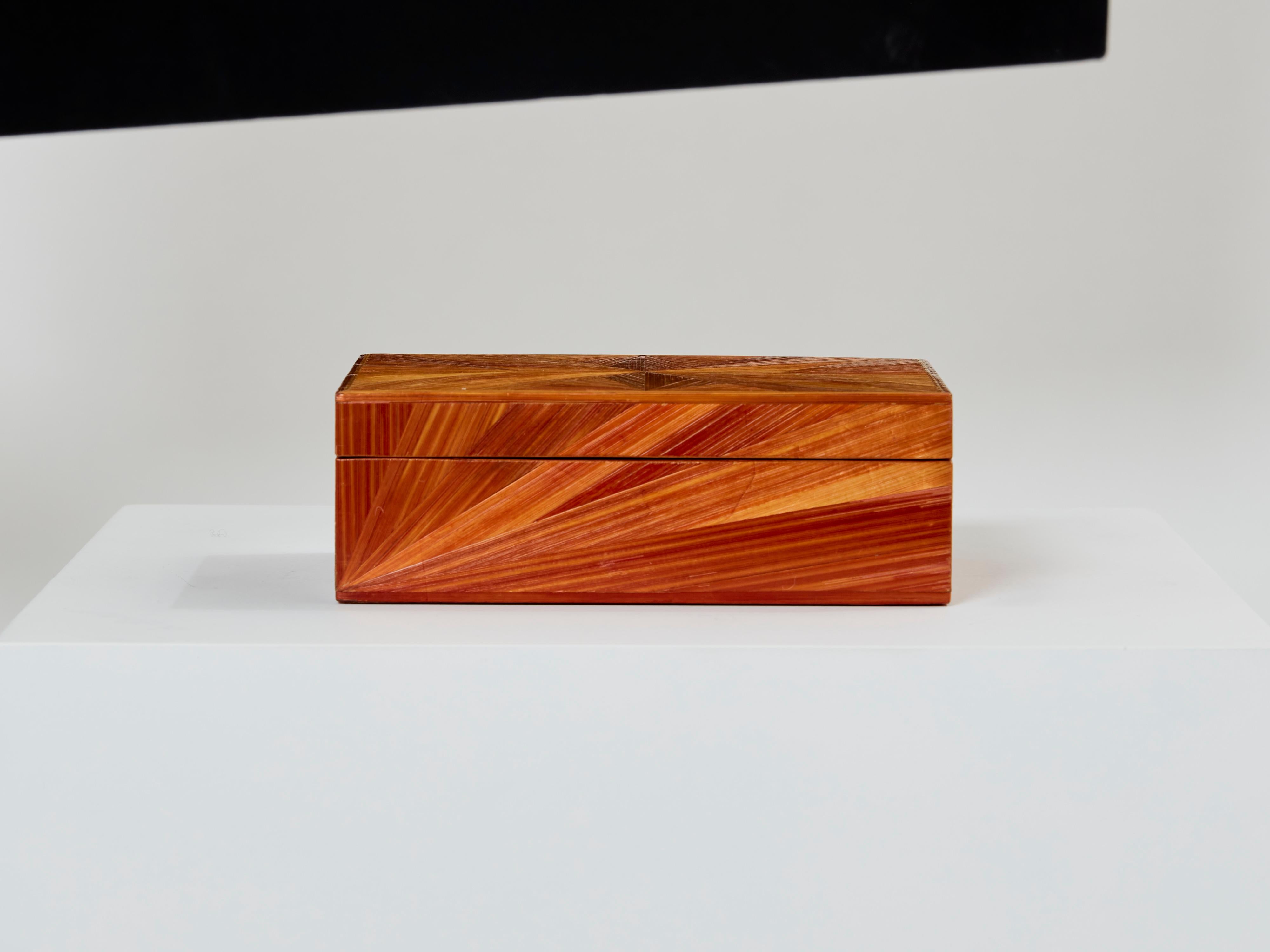 Jean-Michel Franck Straw Marquetry Box, 1930 For Sale 5