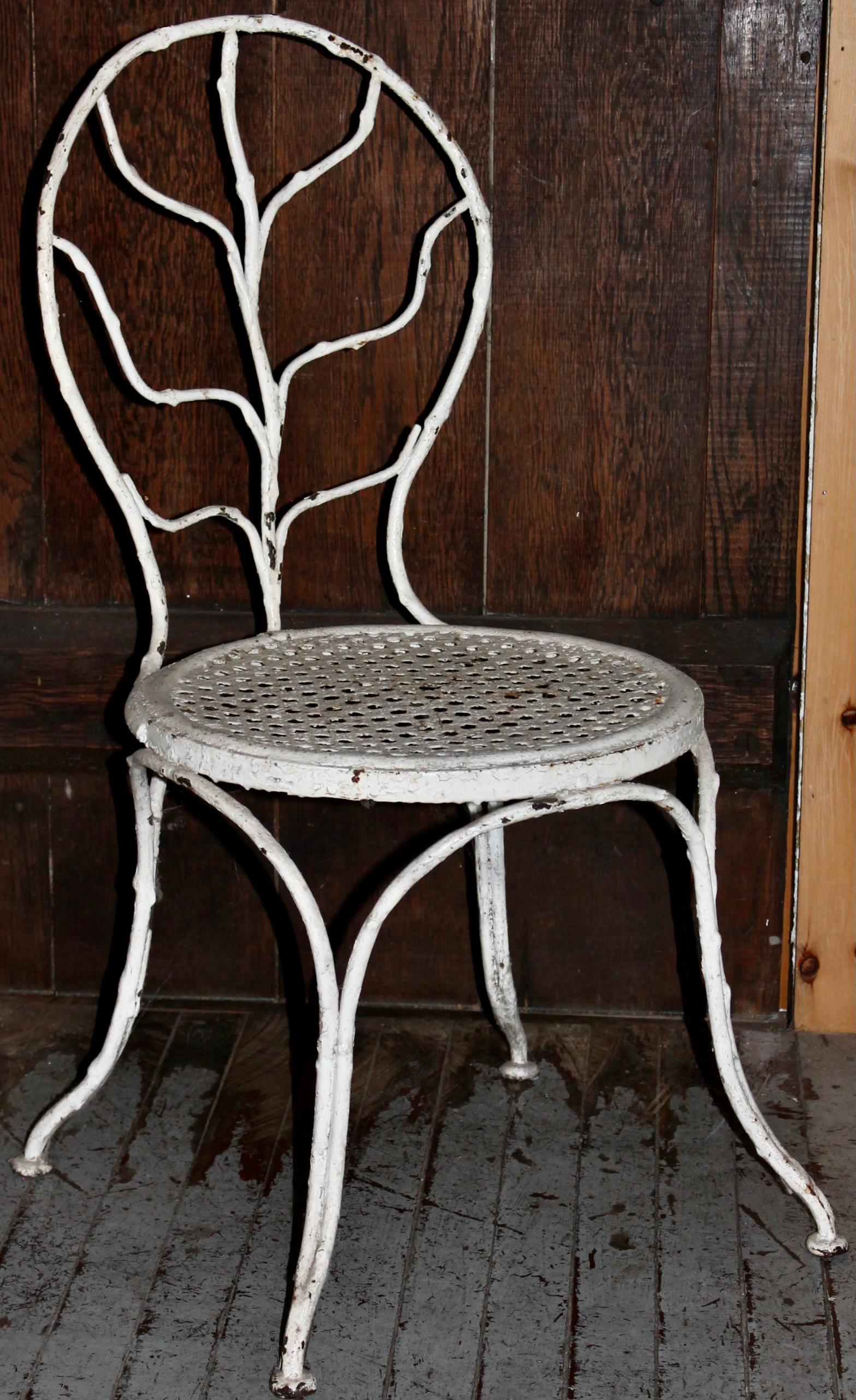 Forged Durenne Foundries Garden Chairs in the style of Jean-Michel Frank For Sale