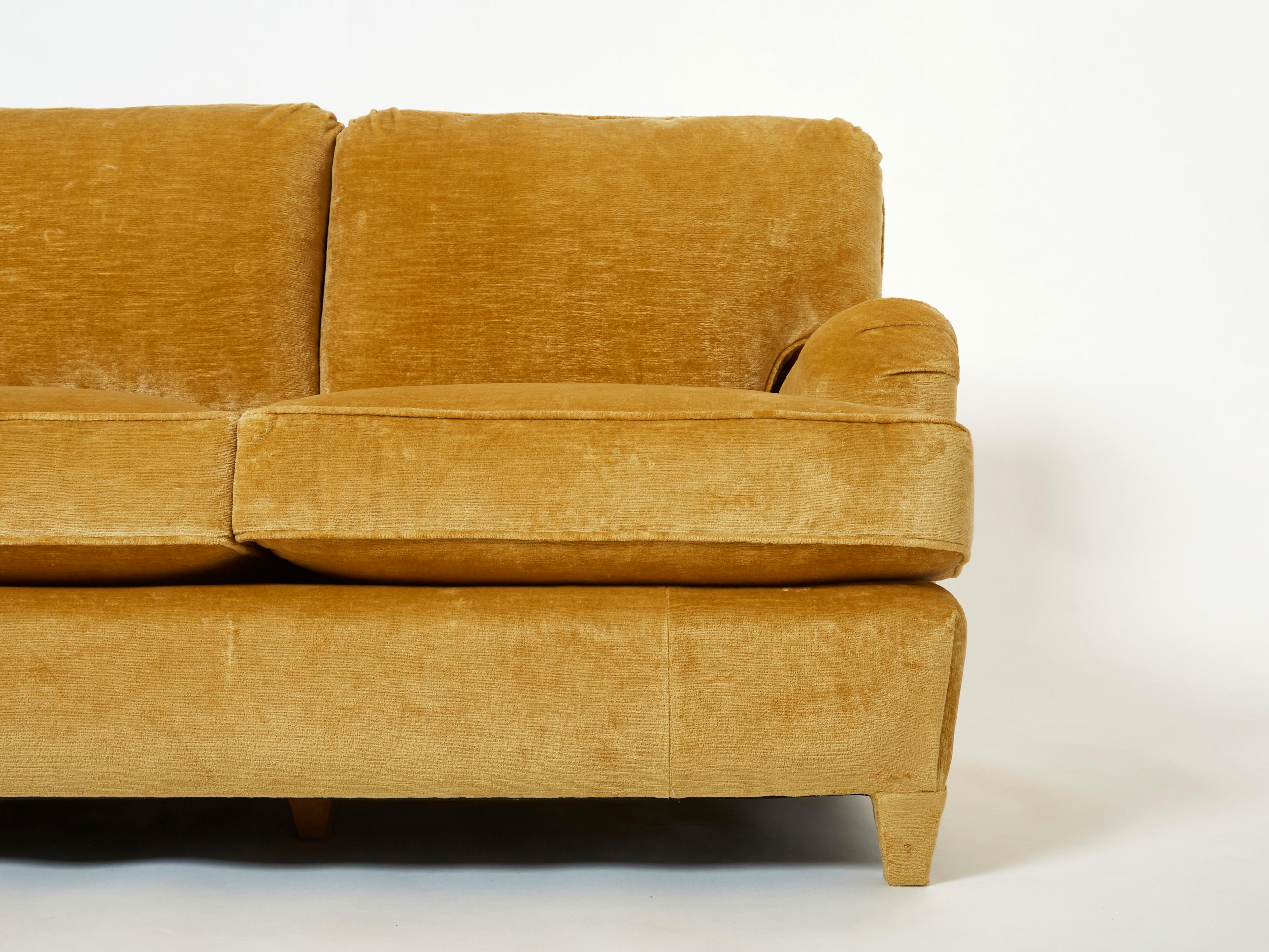 Art Deco Jean-Michel Frank art deco sofa new velvet upholstery 1935 