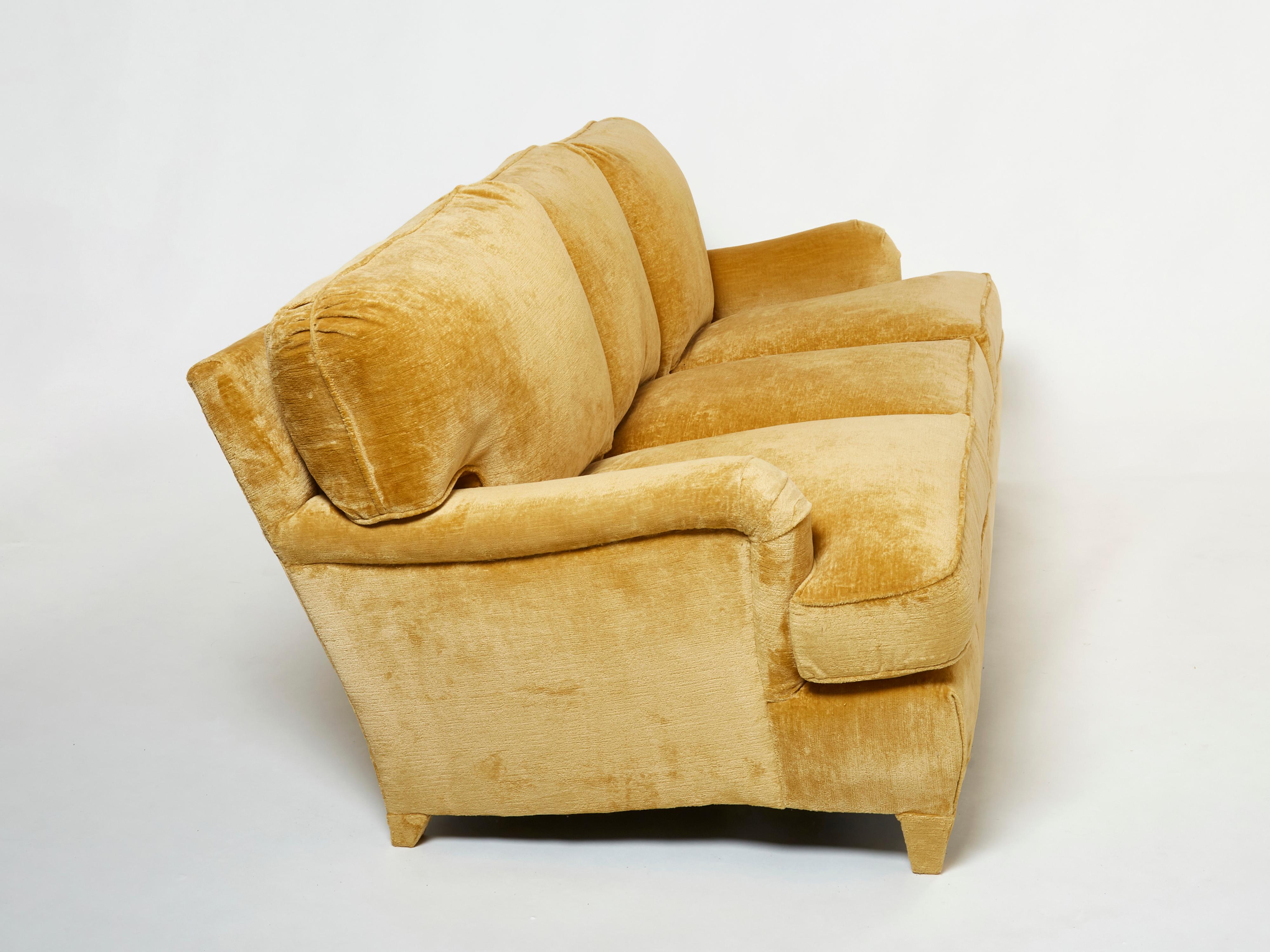 Velvet Jean-Michel Frank art deco sofa new velvet upholstery 1935 