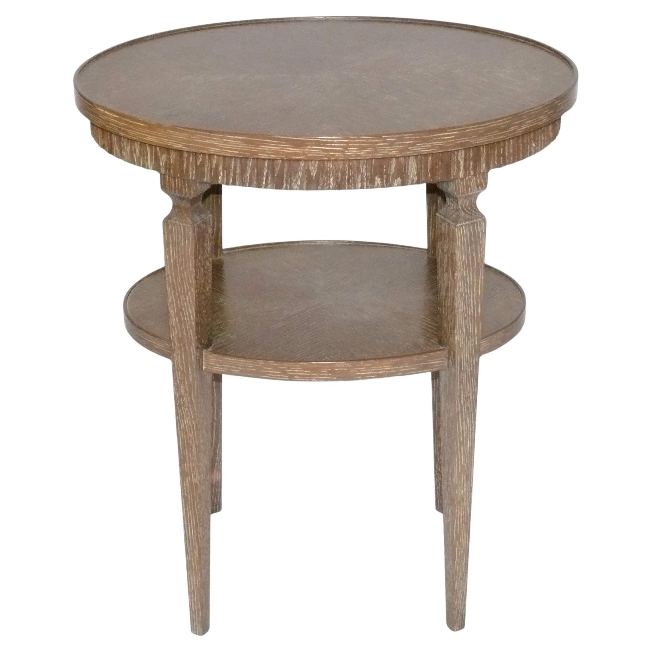 Jean Michel Frank Design Limed Oak Table Art Deco Style circa 2000s For Sale