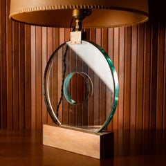 Jean Michel Frank "Disque" glass table lamp 1930s