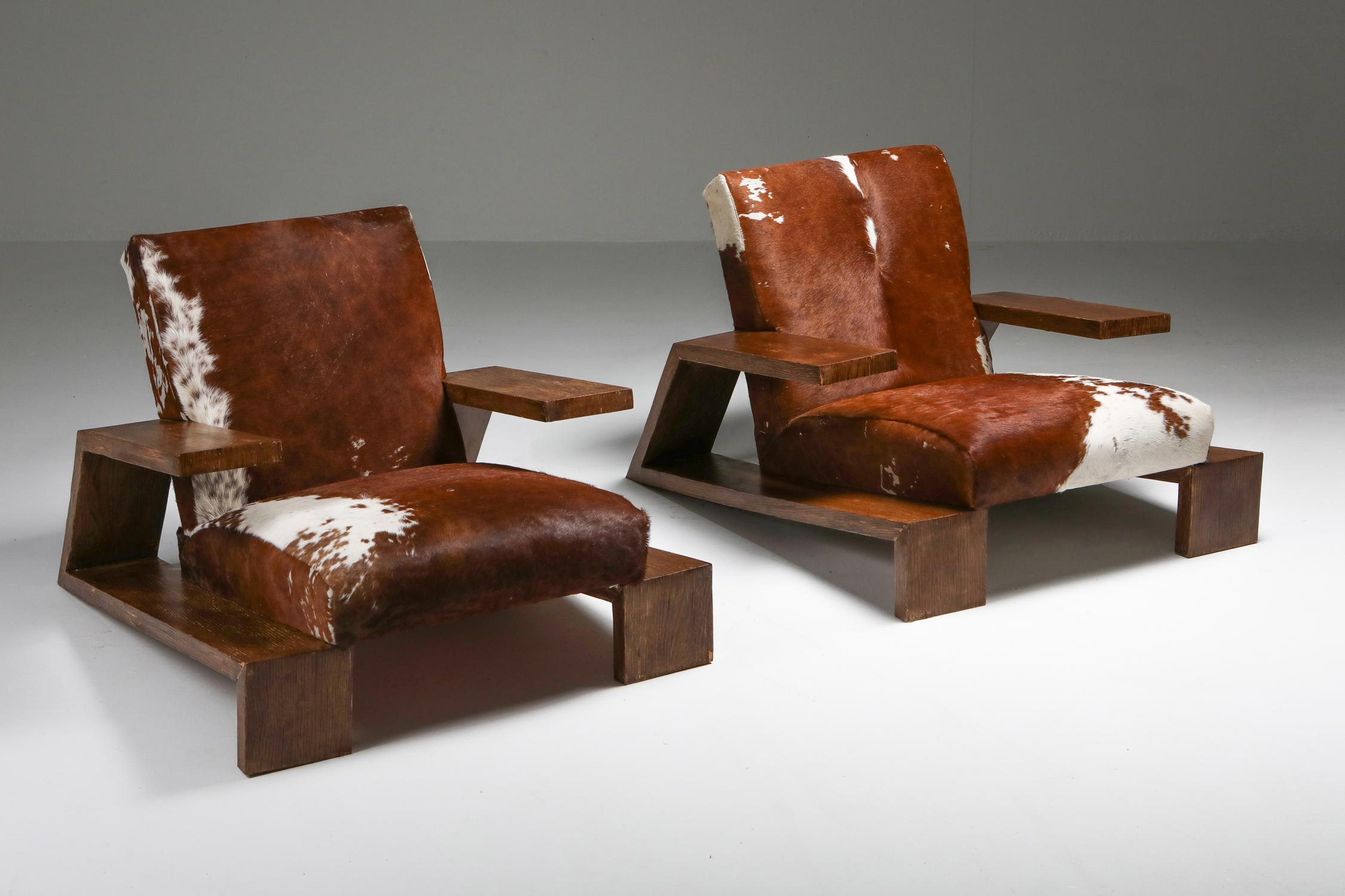 Jean Michel Frank attributed, by Comte, Bariloche, elephant chairs, 1939

The present chairs were produced by Comte, the Argentinean furniture maker and retailer, after an earlier model by French designer Jean-Michel Frank. Comte was established