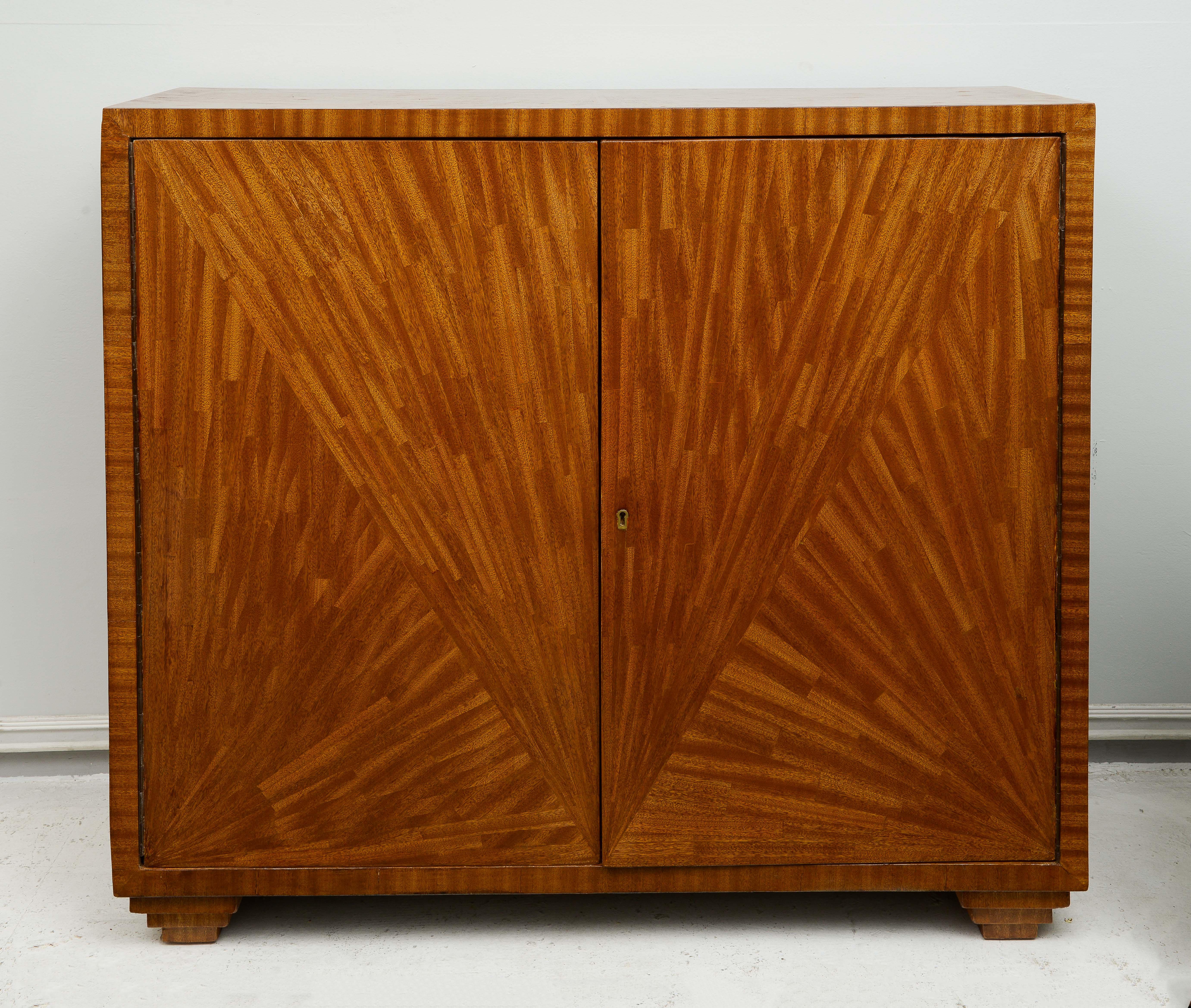 Jean-Michel Frank Inspired Exquisitely Crafted Parquetry cabinet - 20th century.