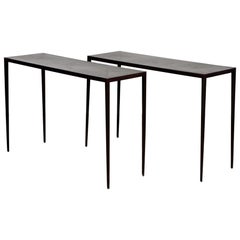 Iron Console Tables in the style of Jean Michel Frank