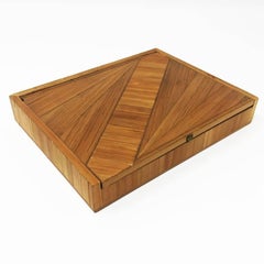 Jean Michel Frank Large Straw French Marquetry Box, 1930s