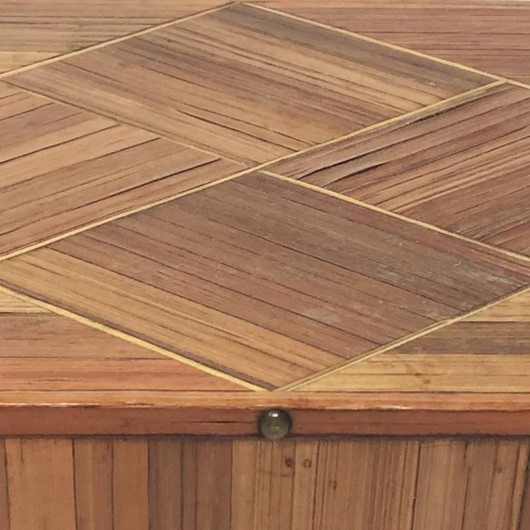 Astonishing French straw-marquetry box, dating from the 1930s, designed by Jean-Michel Frank.