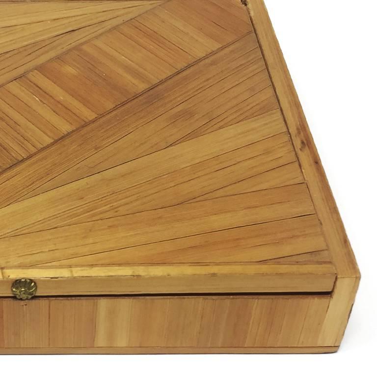 Boîte Vintage Jean-Michel Frank En Marqueterie De Paille - Années 1930, Pièce Rare De Collection
