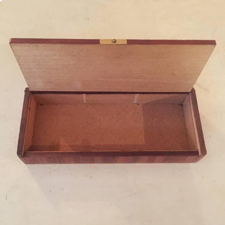 Jean Michel Frank Large Straw French Marquetry Box, 1930s 1
