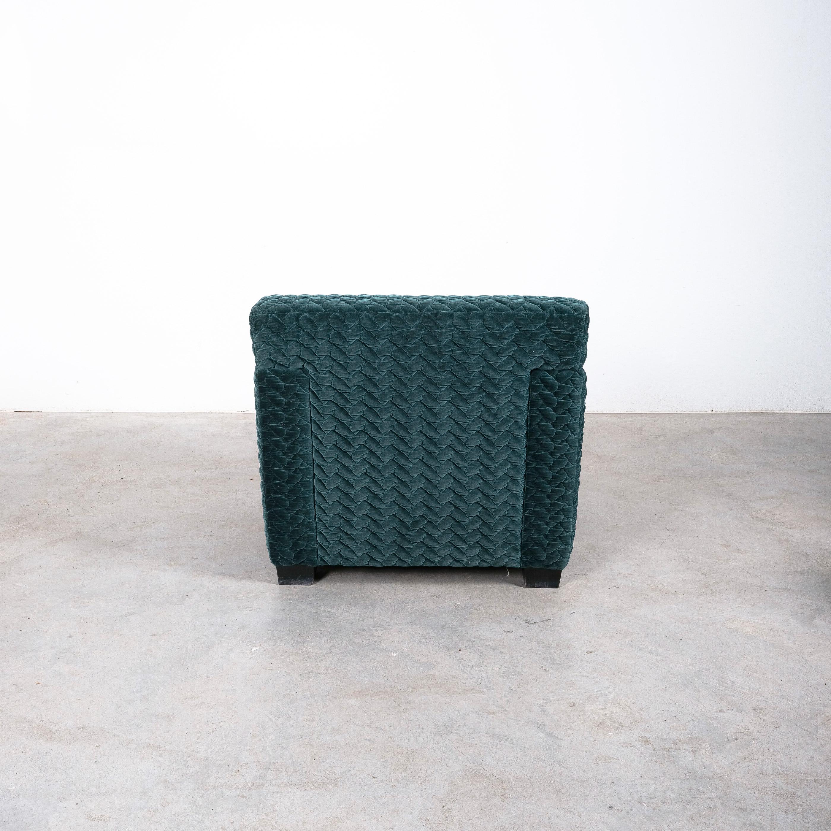 Jean Michel Frank Lounge Armchair and Ottoman Velvet, Designed 1932 In Good Condition In Vienna, AT