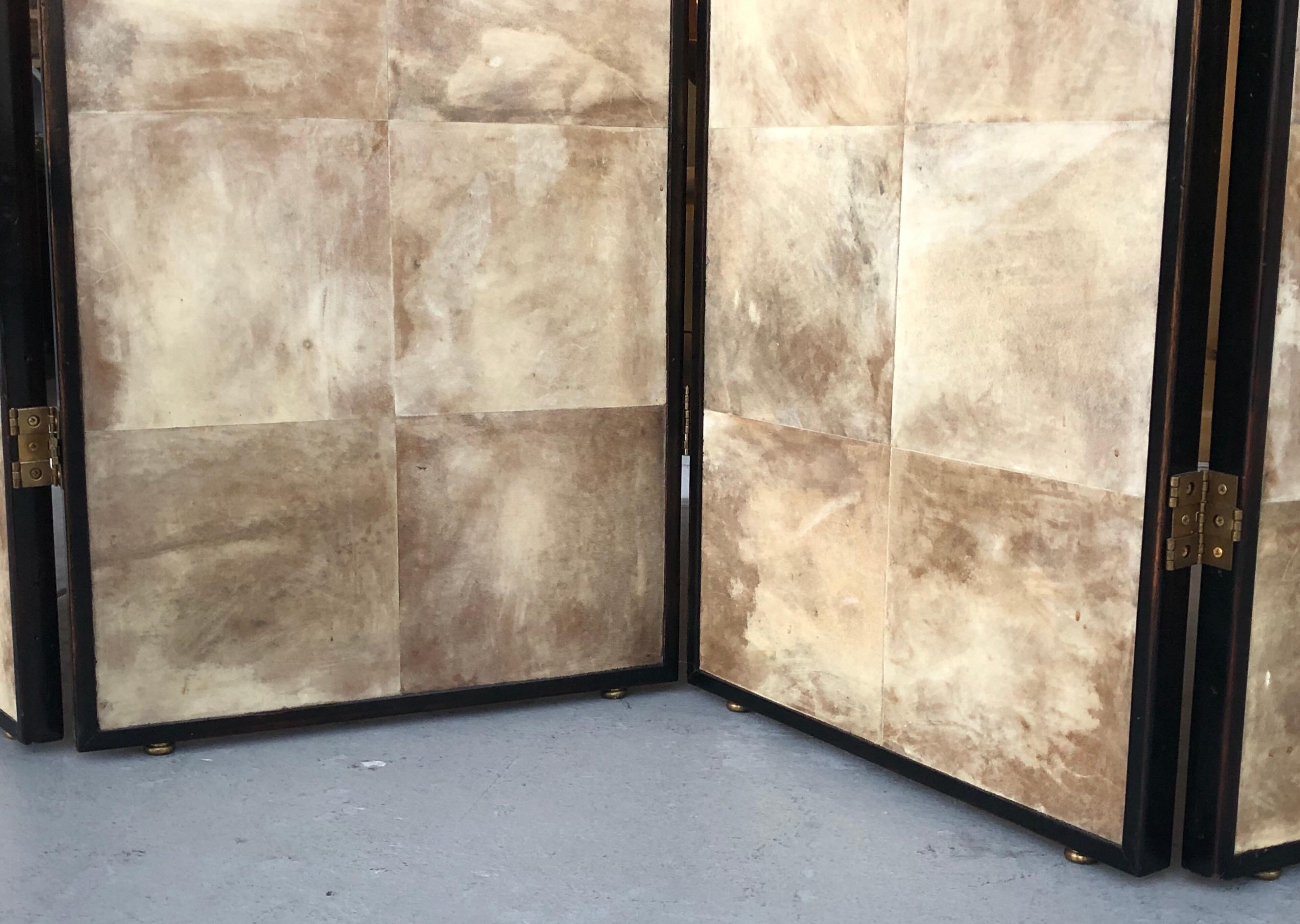 Jean-Michel Frank Manner Large Parchment Screen Room Divider In Good Condition In Miami, FL