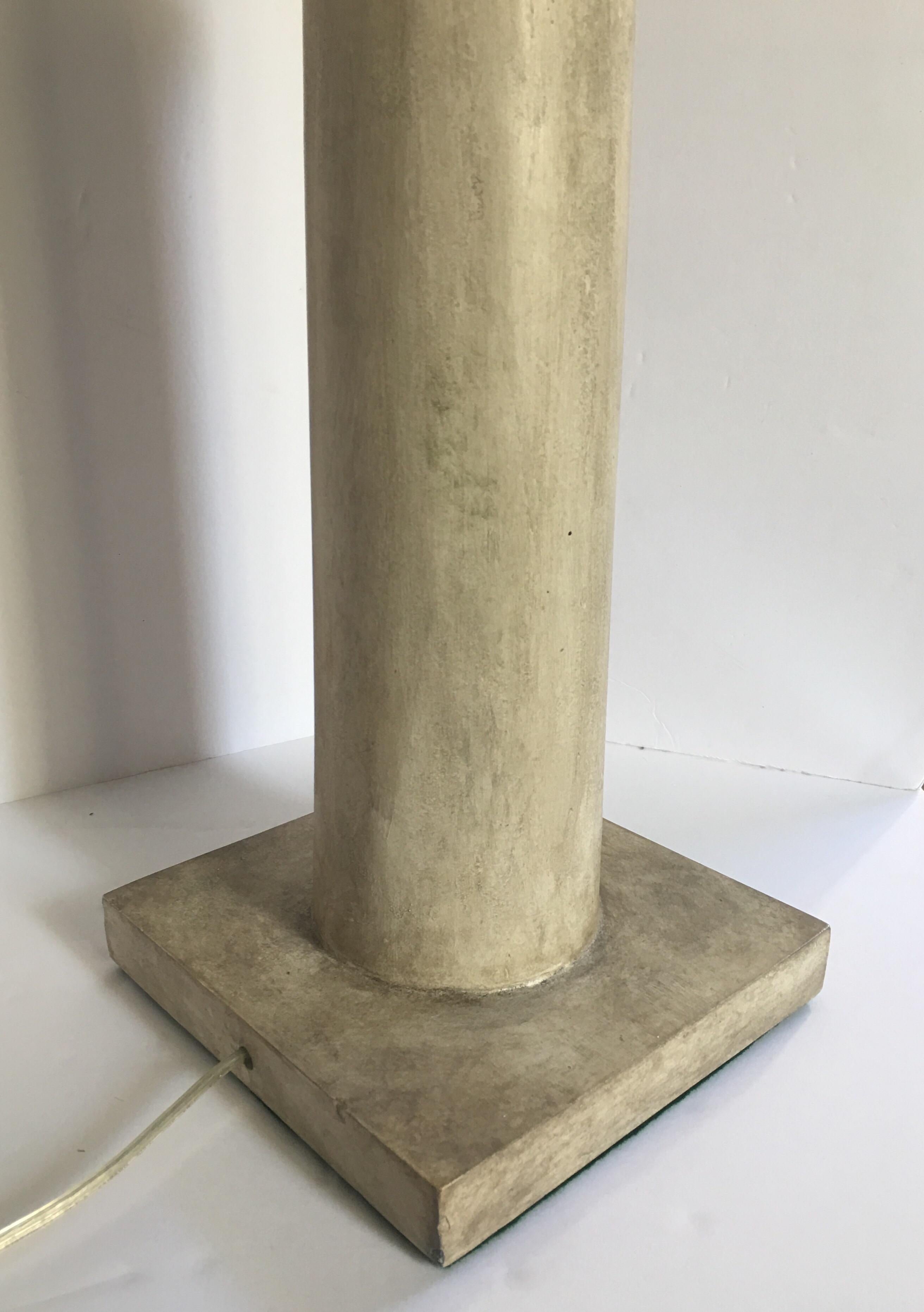 Contemporary Jean-Michel Frank Style Modern Plaster Column Table Lamp