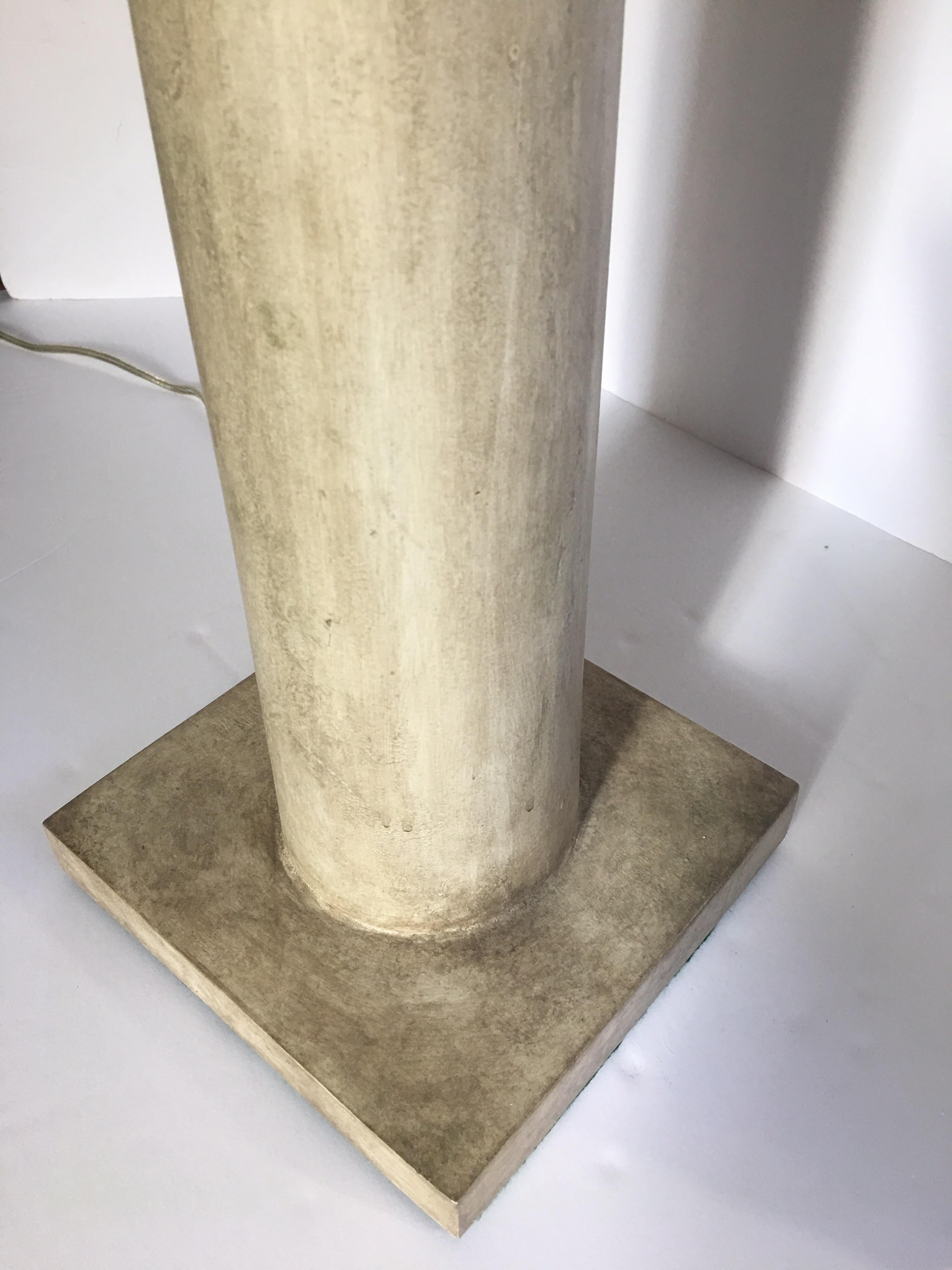 Bronze Jean-Michel Frank Style Modern Plaster Column Table Lamp