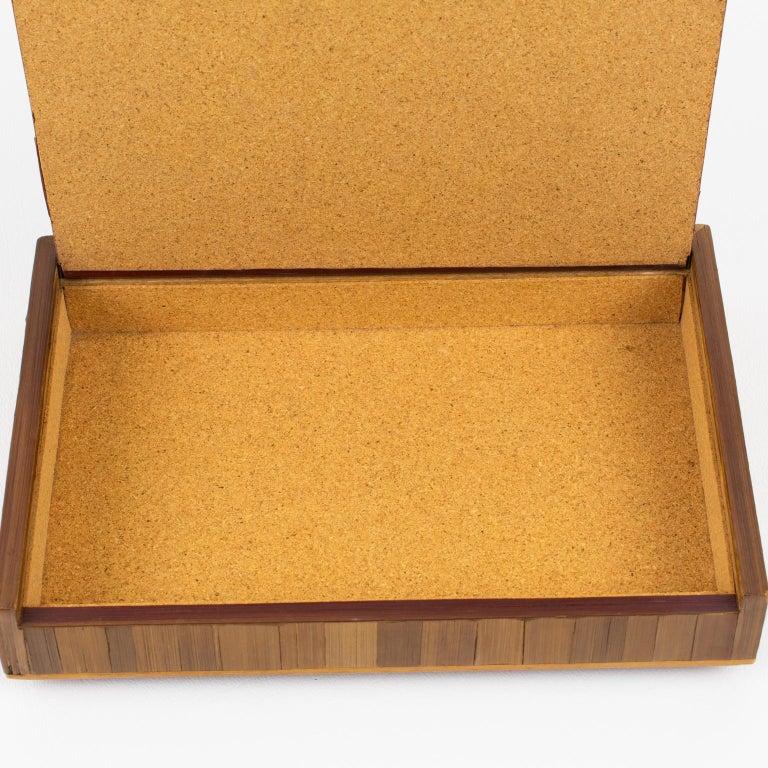 Jean Michel Frank Straw Marquetry Box, France circa 1930 4