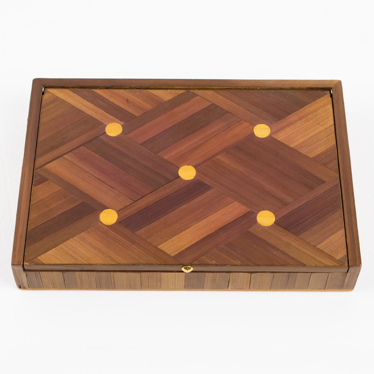 Jean Michel Frank Straw Marquetry Box, France circa 1930 In Good Condition In Atlanta, GA