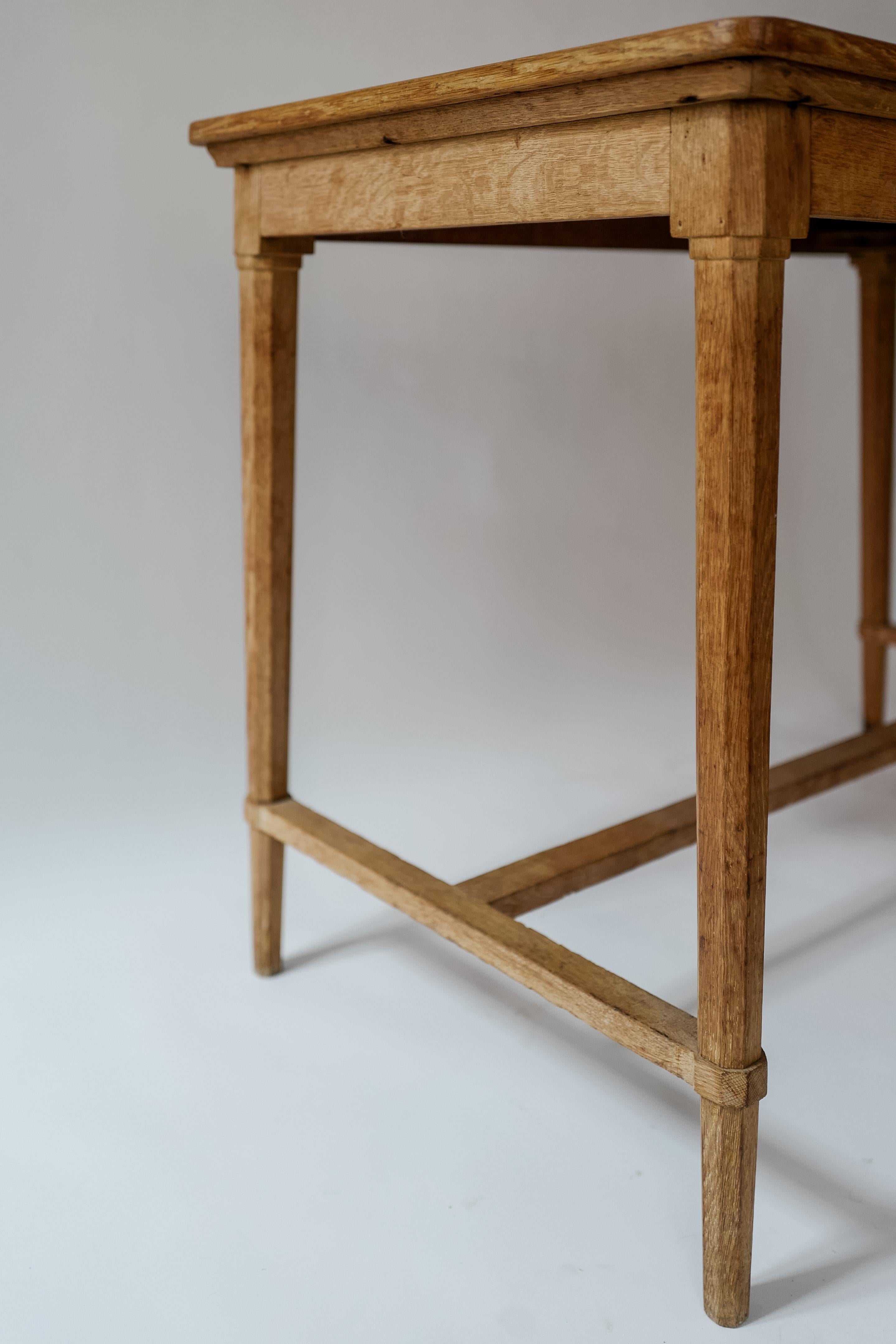 Jean Michel Frank Style 1950’s Oak Wood Desk For Sale 4