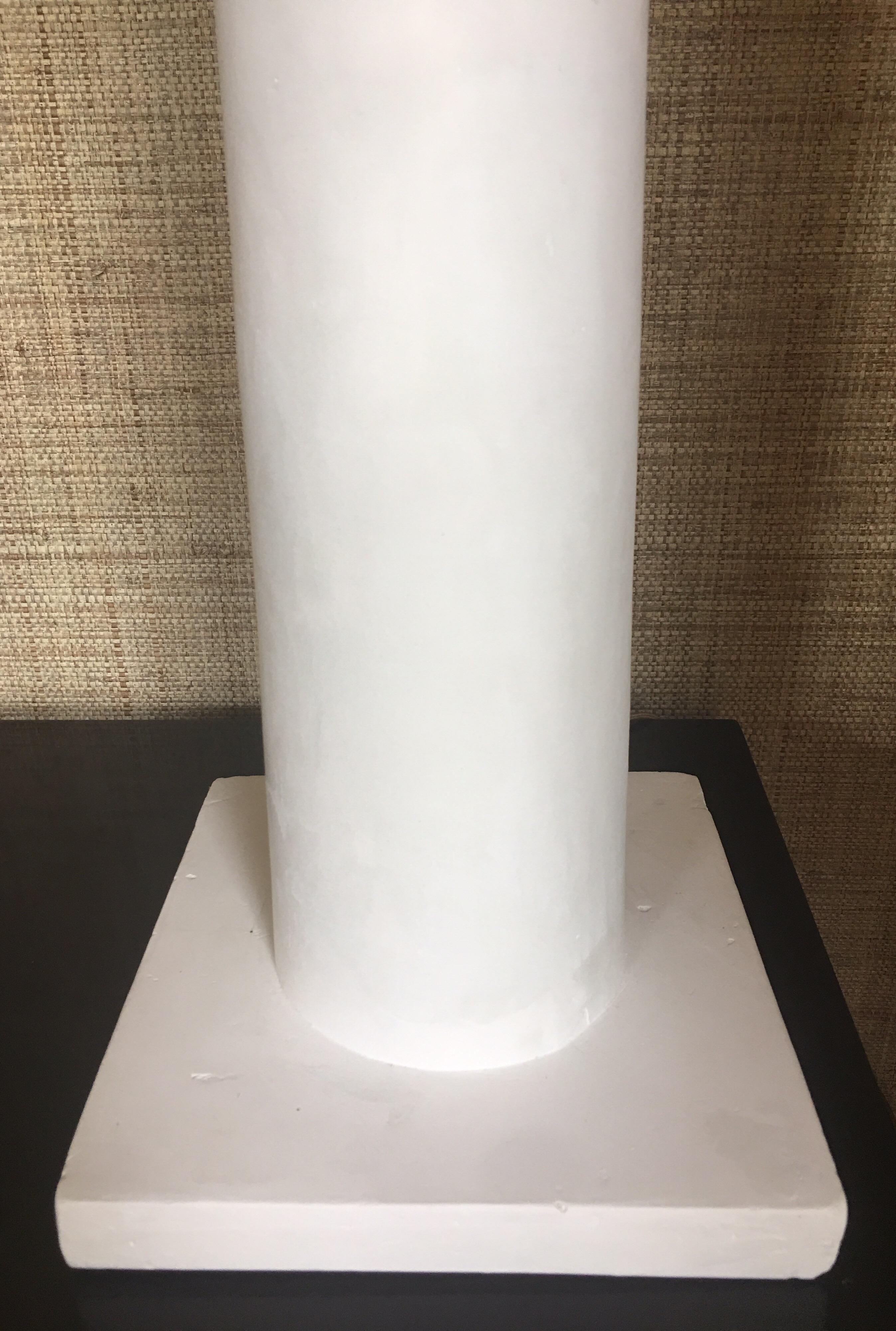 Contemporary Jean-Michel Frank Style Modern Columnar Plaster Table Lamp