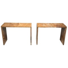 Jean-Michel Frank Style, Contemporary, Parchment Consoles, Sofa Tables, 2020s