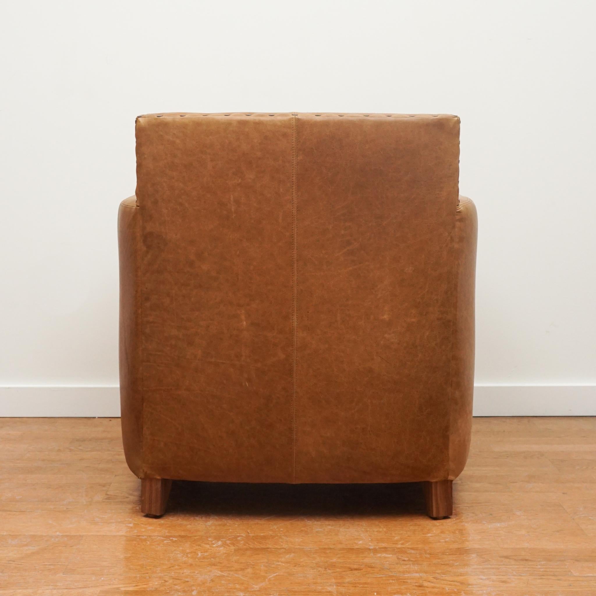 Modern Jean-Michel Frank Style Leather Armchair For Sale