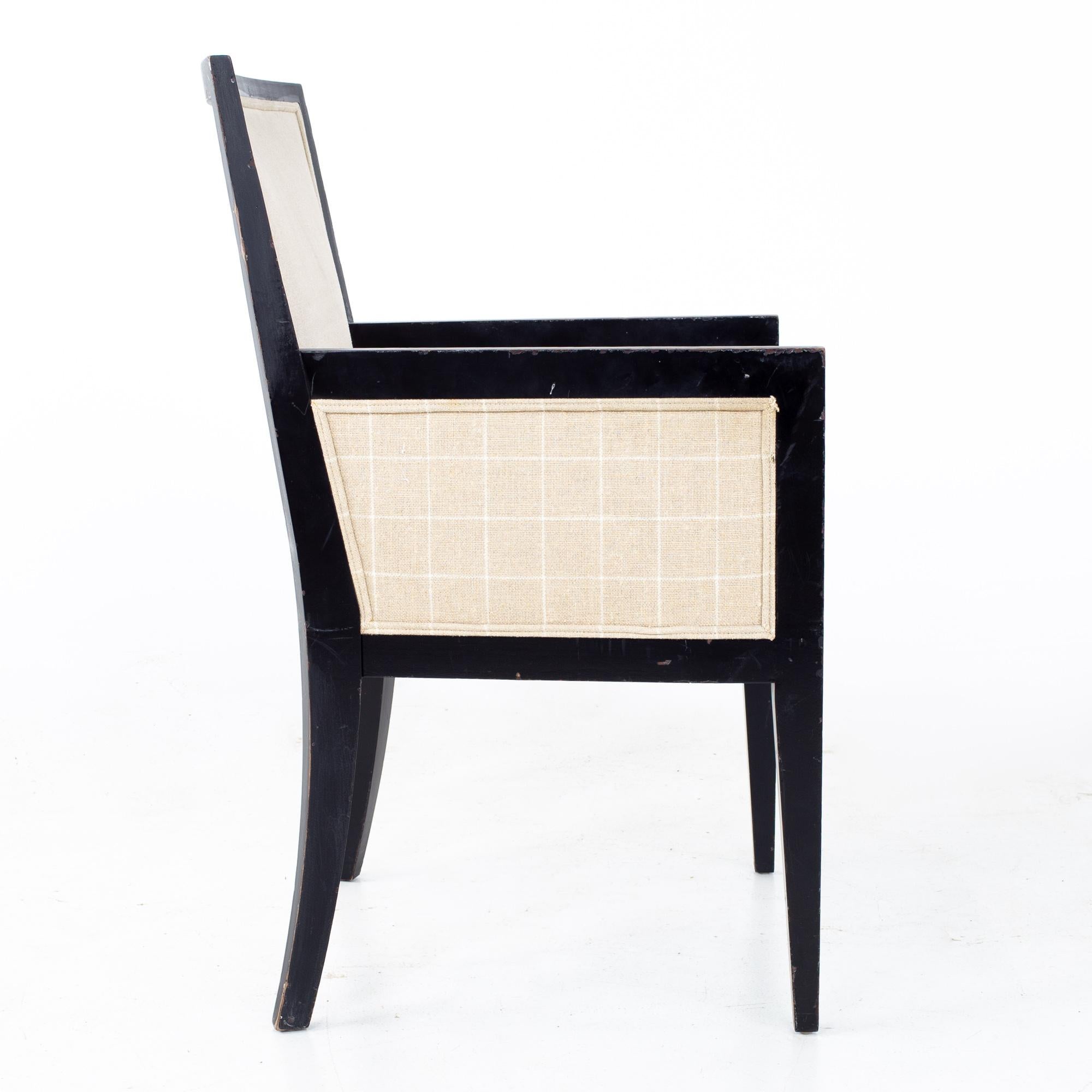 Jean Michel Frank Style Mattaliano MCM Ebonized Mahogany Dining Chairs, Set 7 3