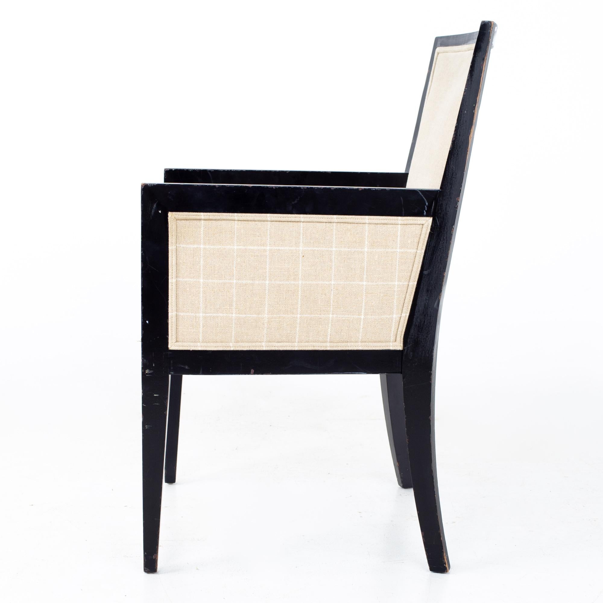 Jean Michel Frank Style Mattaliano MCM Ebonized Mahogany Dining Chairs, Set 7 4