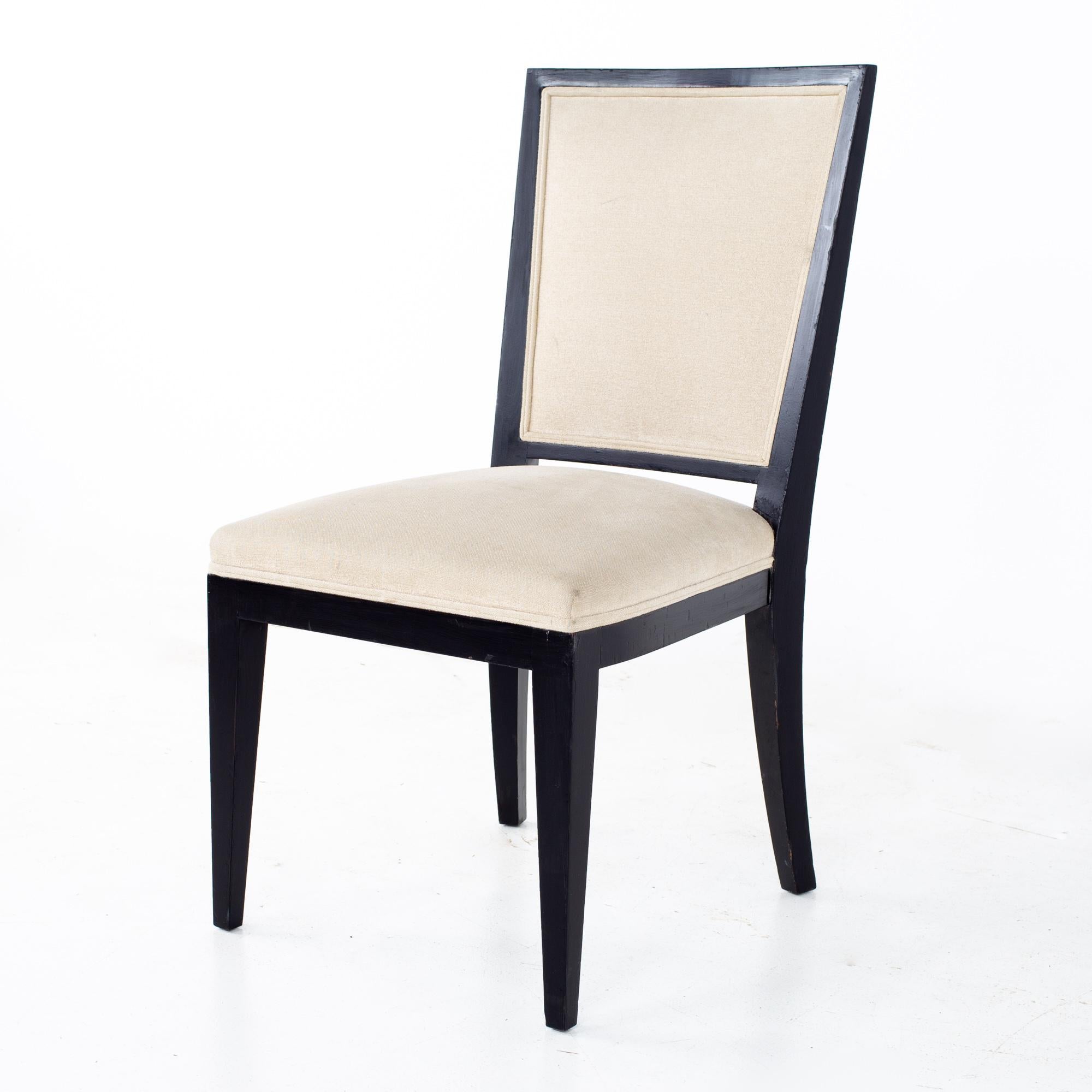 Jean Michel Frank Style Mattaliano MCM Ebonized Mahogany Dining Chairs, Set 7 7