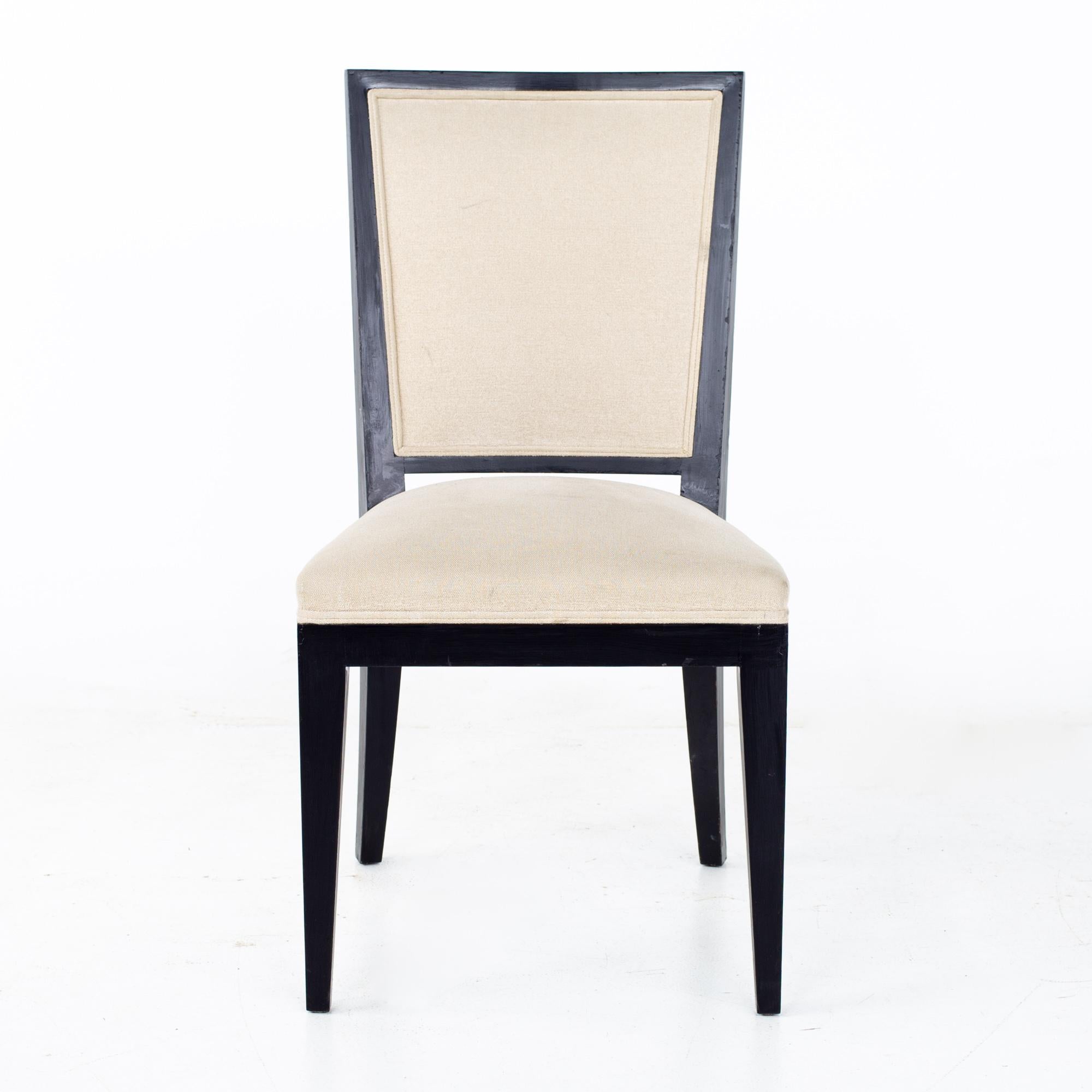 Jean Michel Frank Style Mattaliano MCM Ebonized Mahogany Dining Chairs, Set 7 8