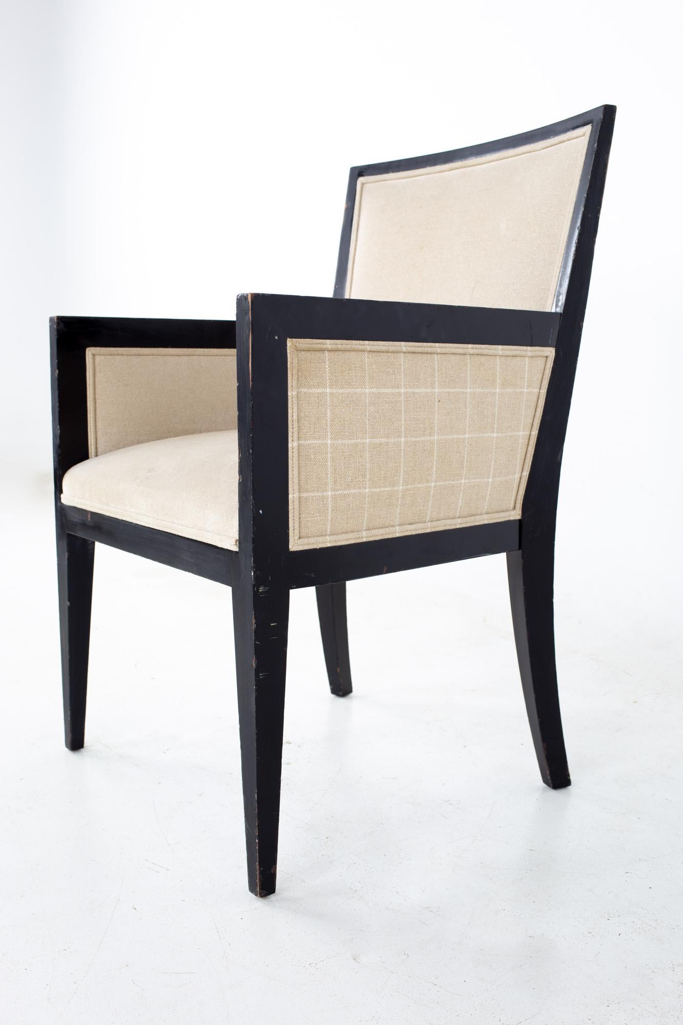 Jean Michel Frank Style Mattaliano MCM Ebonized Mahogany Dining Chairs, Set 7 1