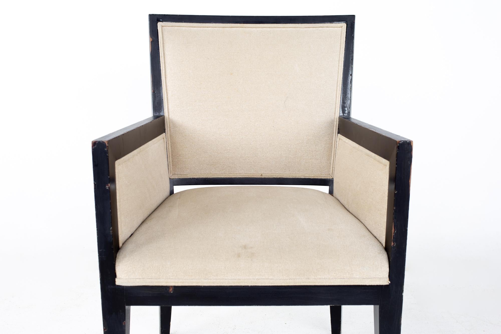 Jean Michel Frank Style Mattaliano MCM Ebonized Mahogany Dining Chairs, Set 7 2