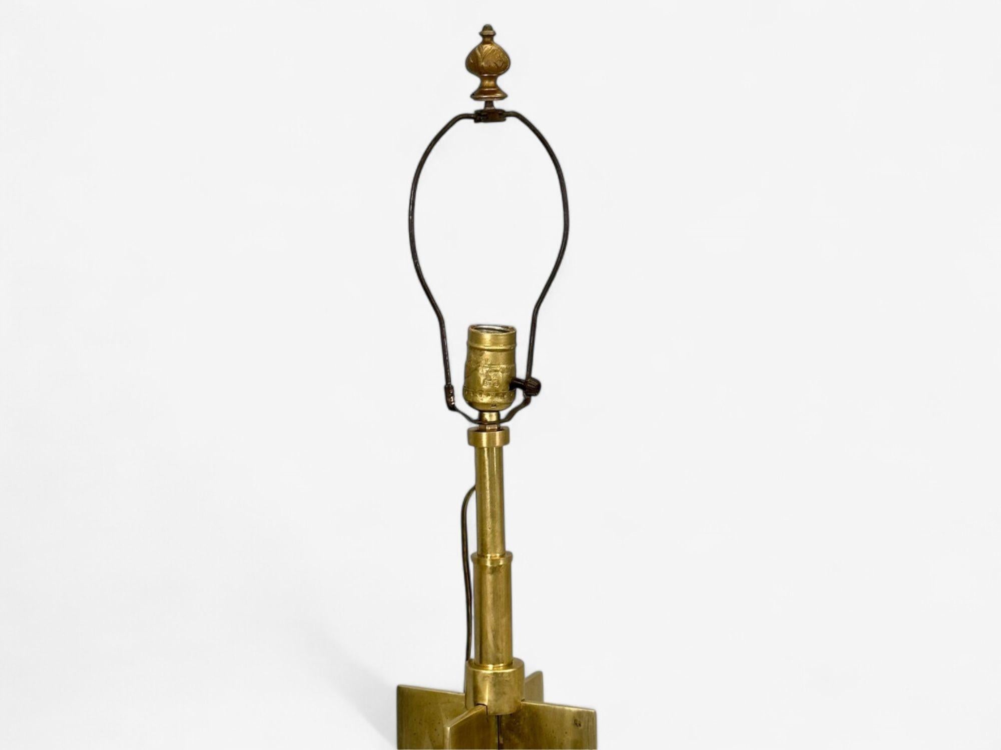 Style Jean Michel Frank, Mid-Century Modern, Bronze, Lampes de table, 1970 en vente 2