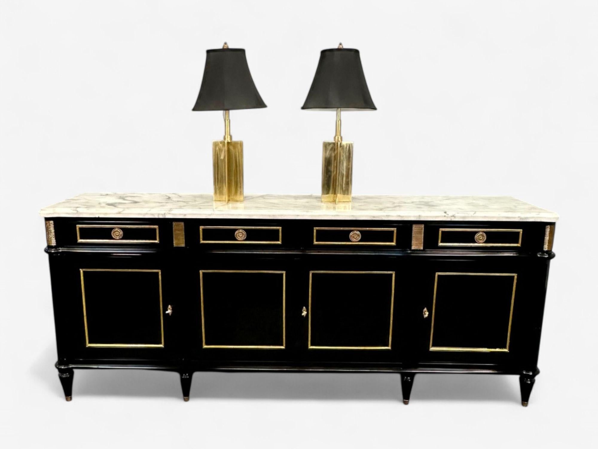 Style Jean Michel Frank, Mid-Century Modern, Bronze, Lampes de table, 1970 en vente 5