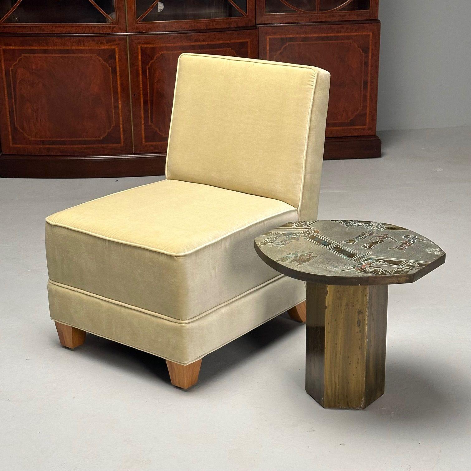 Jean-Michel Frank Style, Mid-Century Modern, Slipper or Lounge Chair, Mohair

Designed, developed and produced in our gallery's overseas workshops. Available to be custom made to order in a wide variety of different fabrics, sizes, and colors.